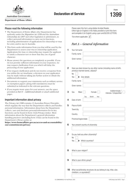 1399 form