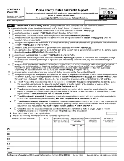 990-schedule-a form