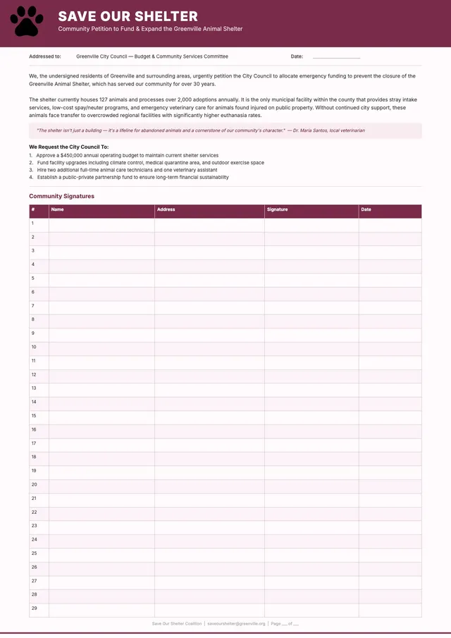 animal-shelter-petition form