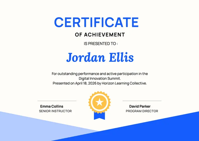 blue-corner-certificate-of-achievement form