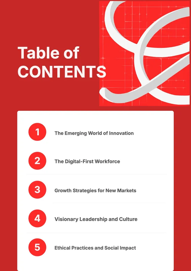 business-book-table-of-contents form