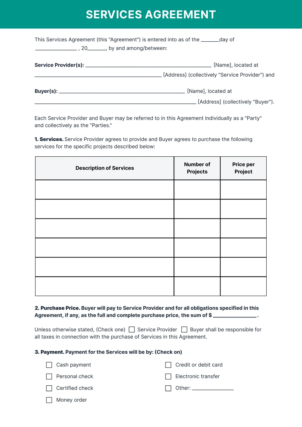 business-contract form