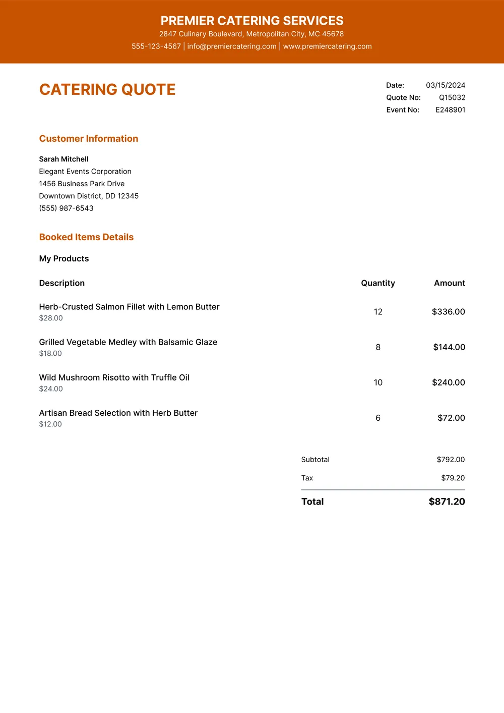 catering-quote form