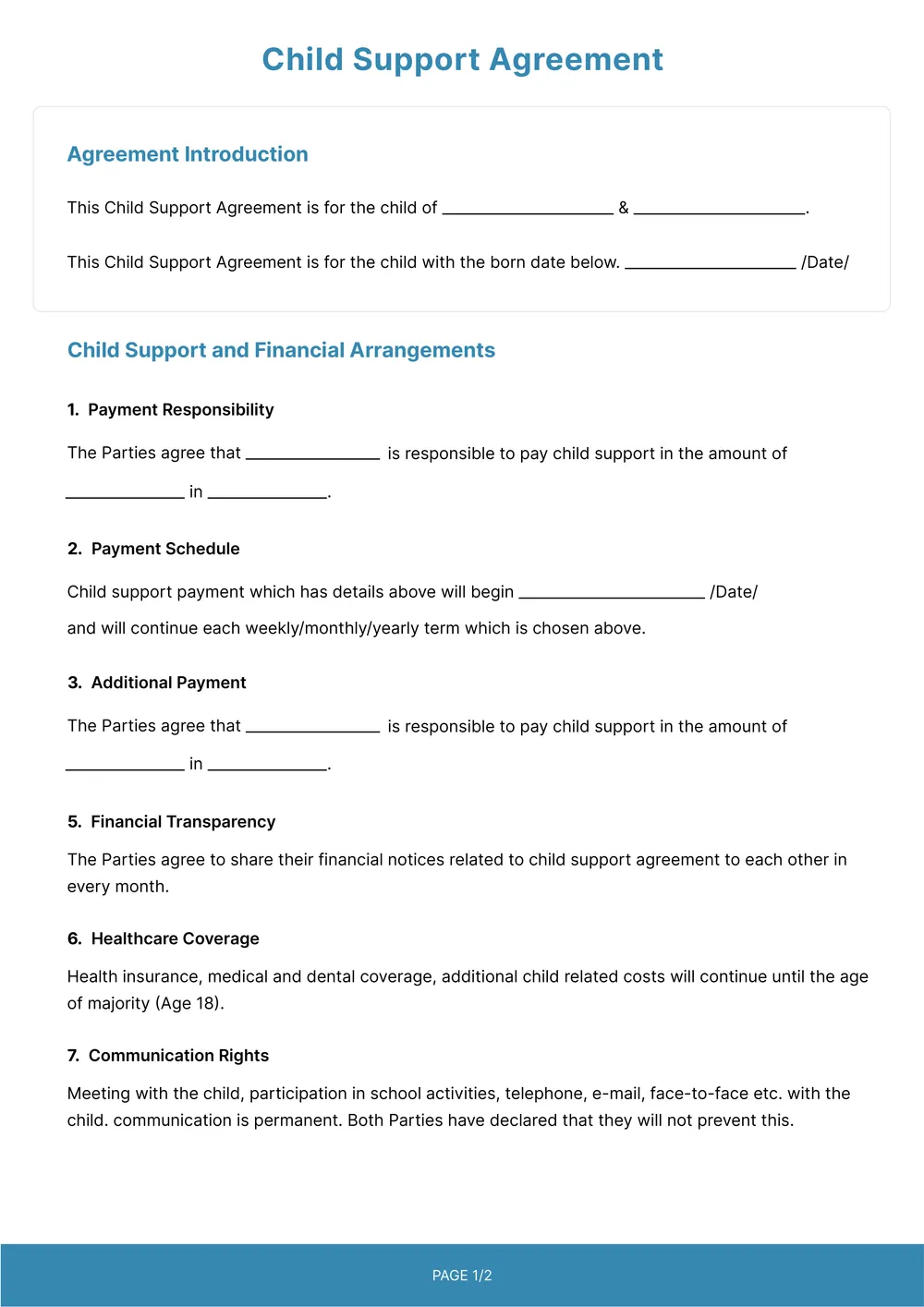 child-support-agreement form