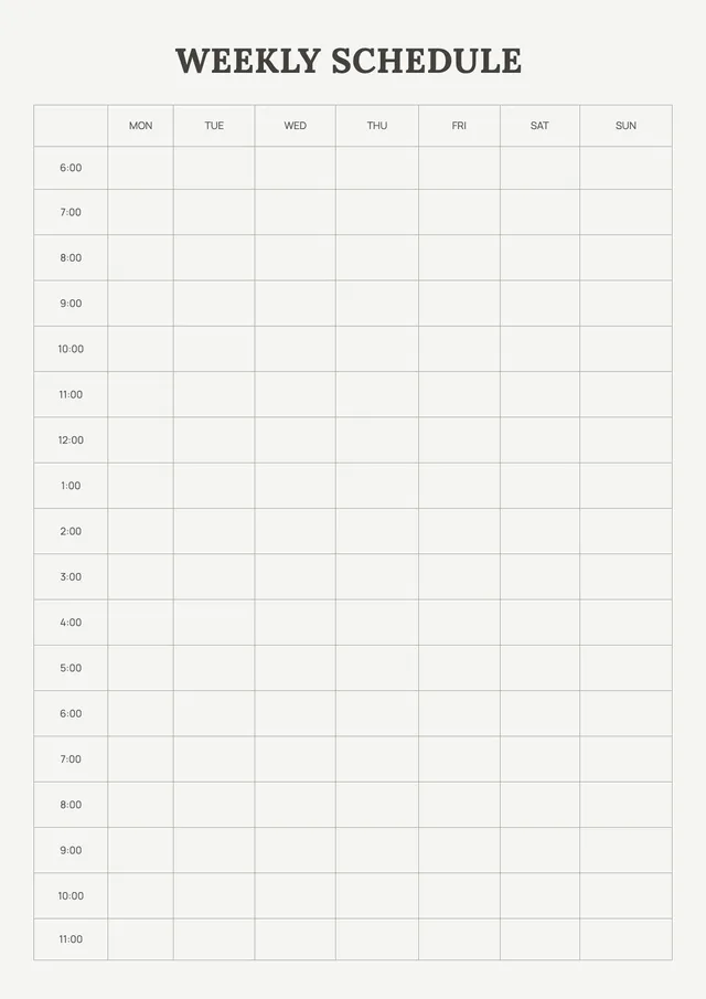 classic-weekly-schedule form