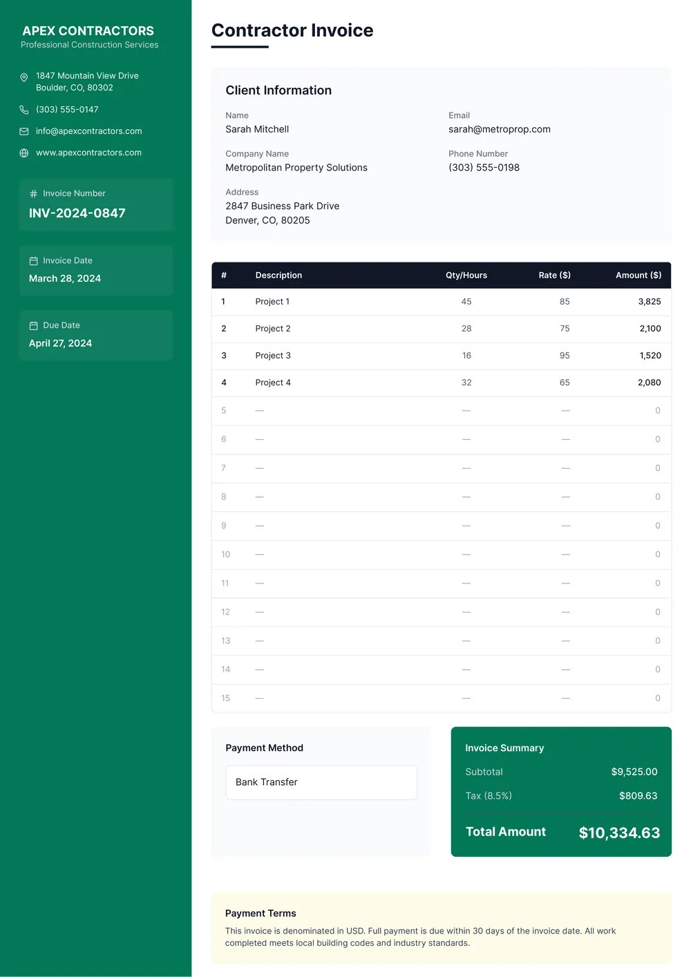 contractor-invoice form