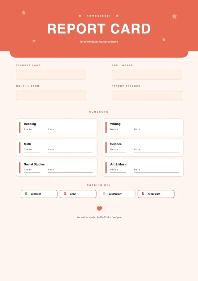 coral-homeschool-report-card form