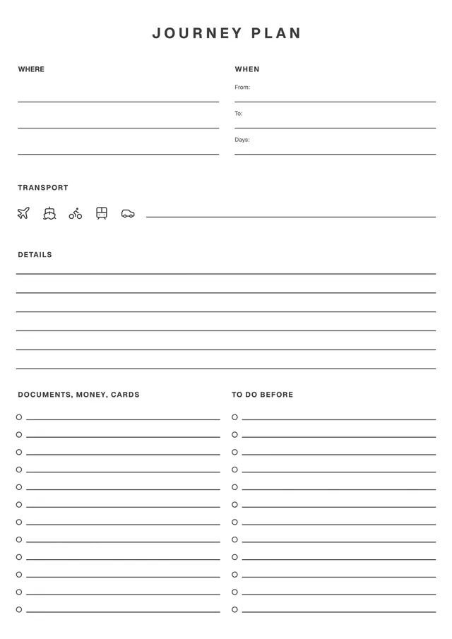 cute-itinerary form