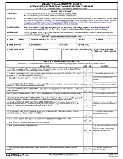 da-7652 form