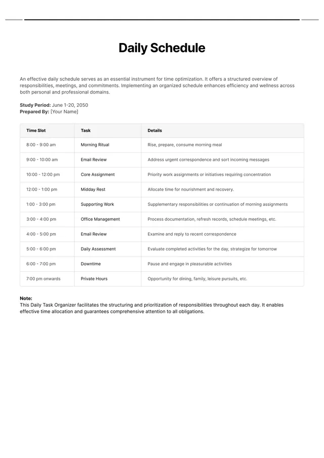 daily-schedule form
