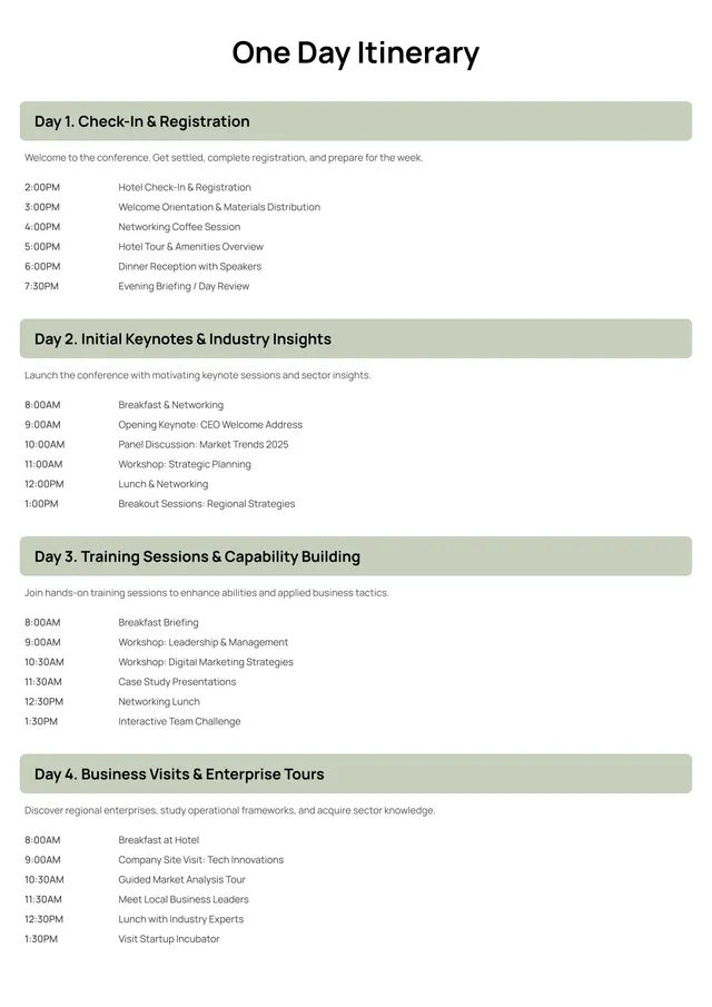 day-itinerary form