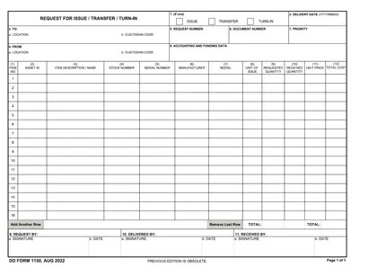 dd-1150 form