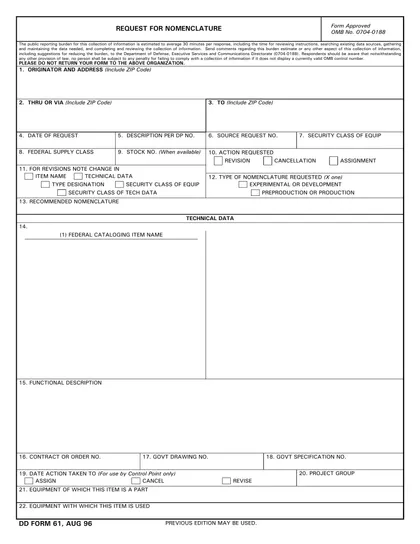 dd-61 form