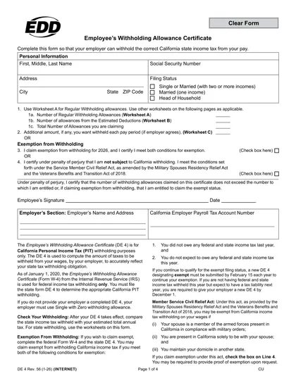 de-4 form