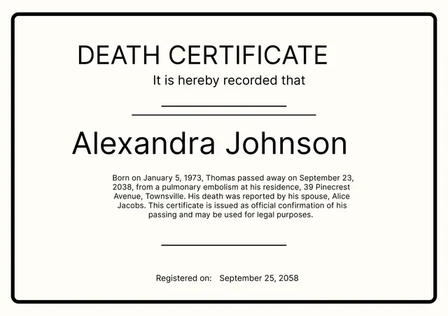death-certificate form
