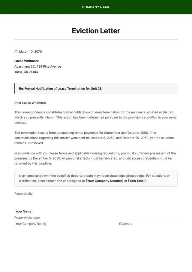 eviction-letter form