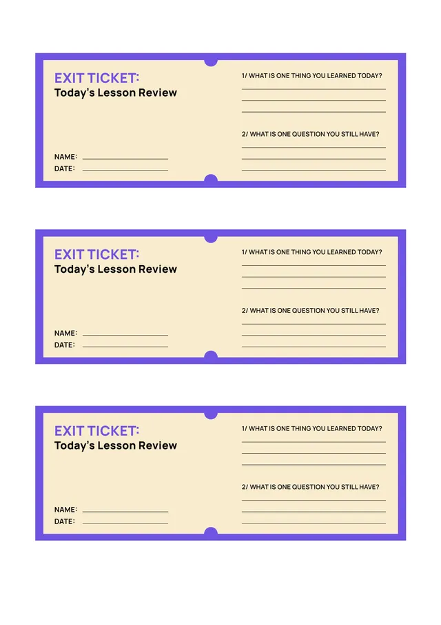 exit-ticket form