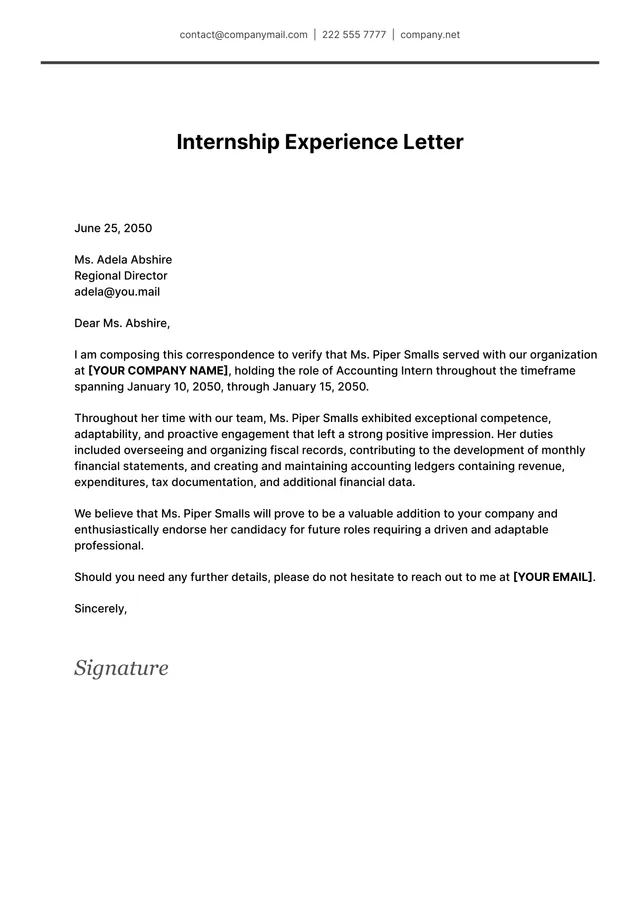 experience-letter form