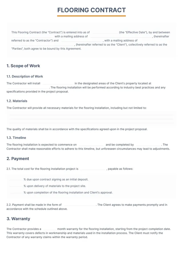 flooring-contract form
