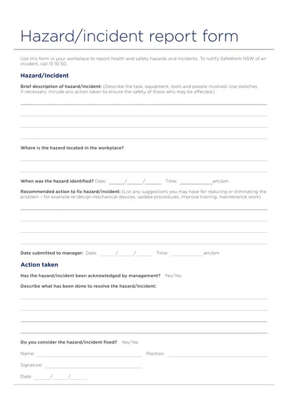 hazard-report form