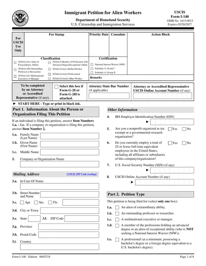 i-140 form