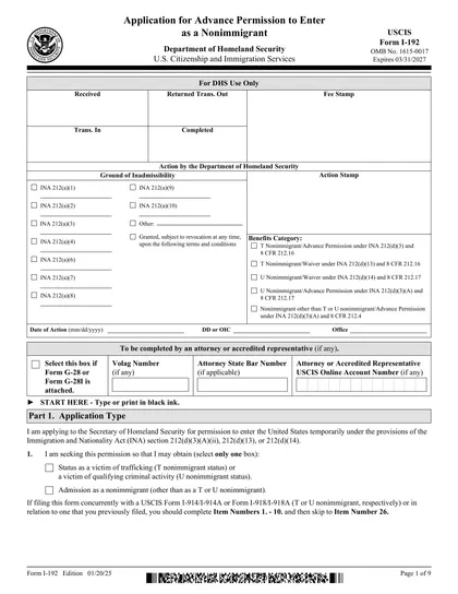 i-192 form