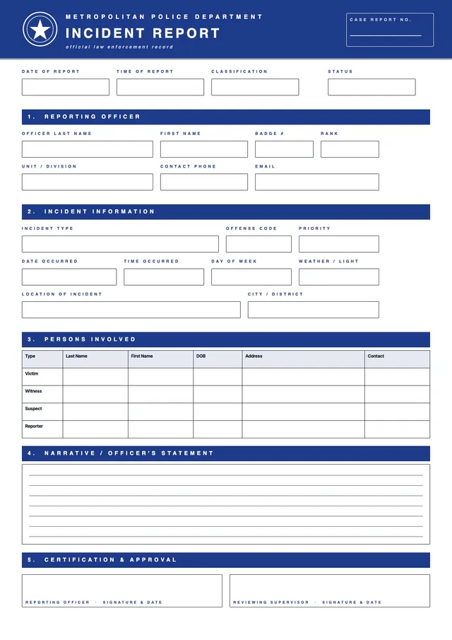 incident-police-report form