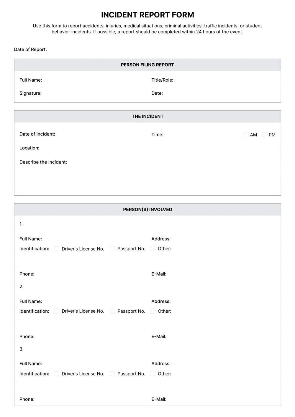 incident-report form