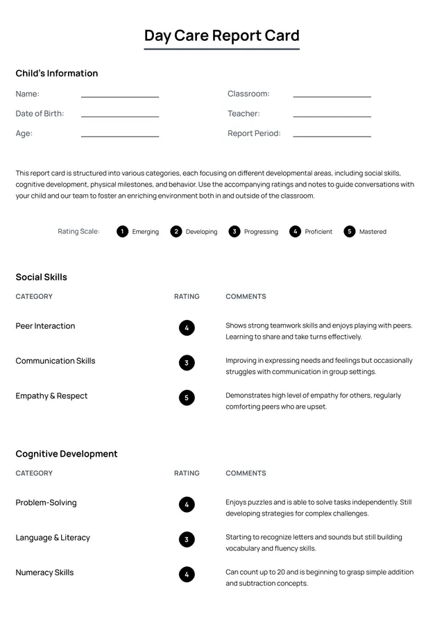kindergarten-report-card form