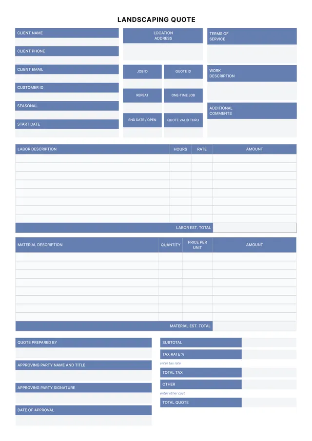landscaping-quote form