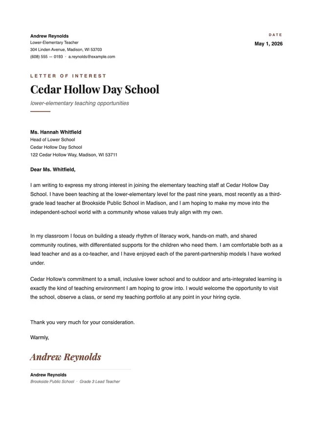 letter-of-interest-for-teacher form