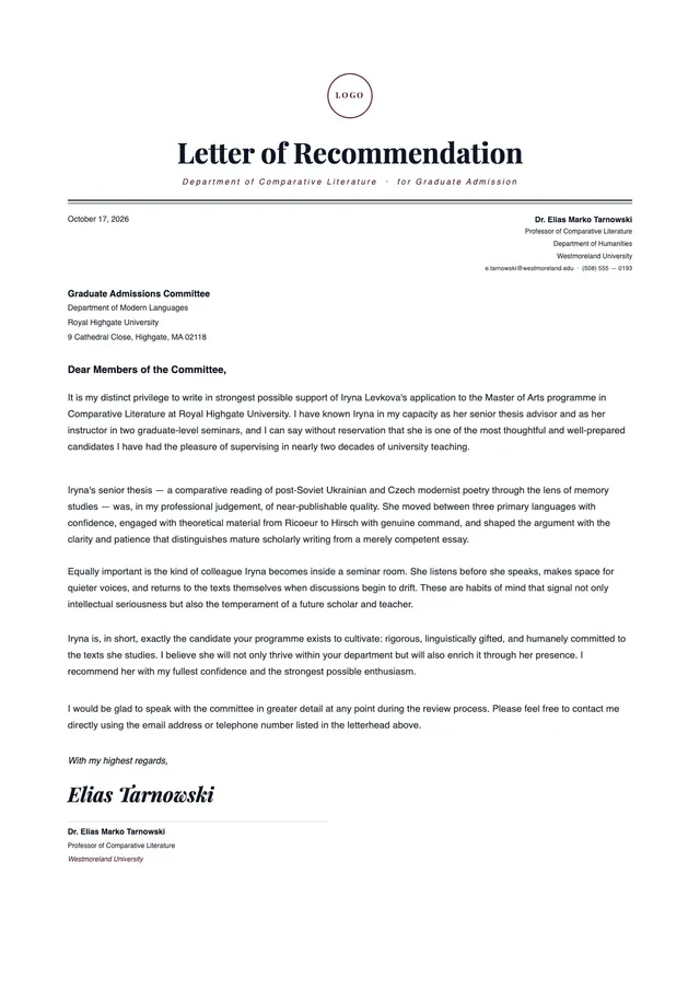 letter-of-recommendation-for-graduate-school form