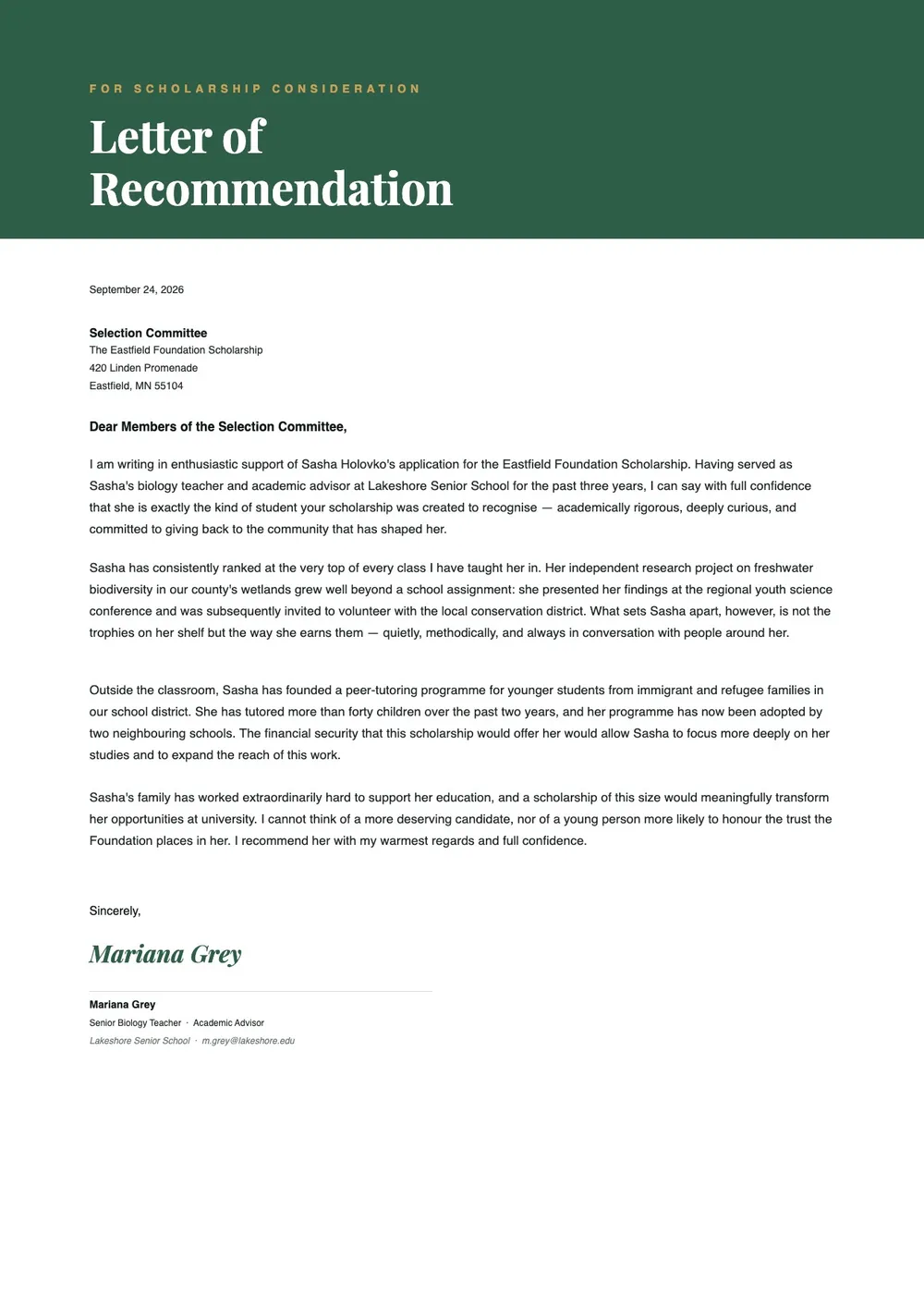 letter-of-recommendation-for-scholarship form
