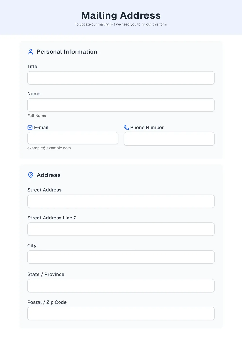 mailing-address form