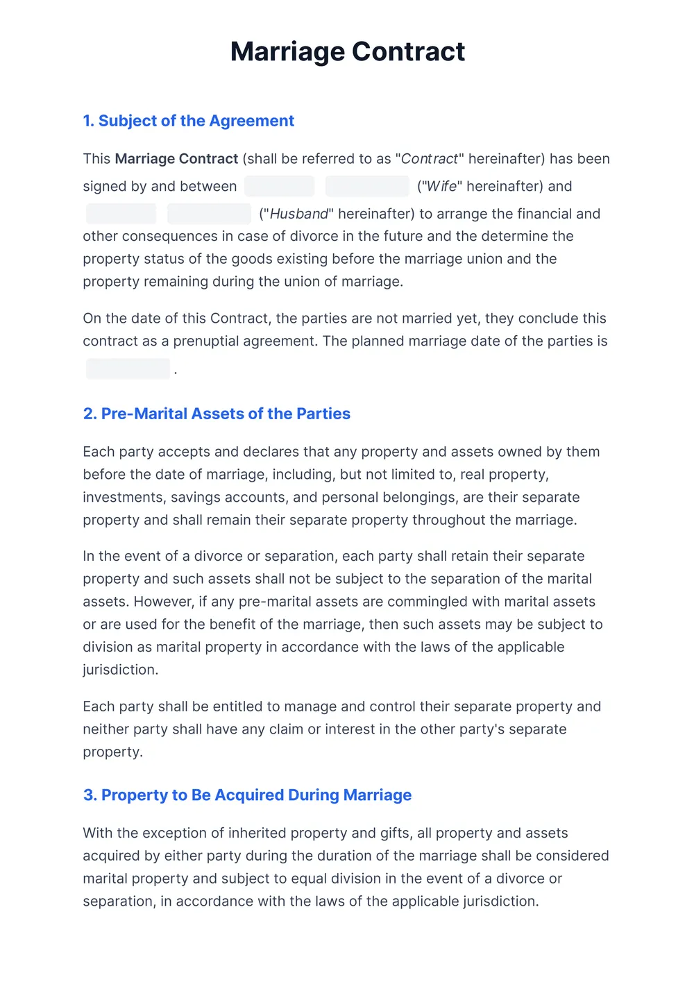 marriage-contract form