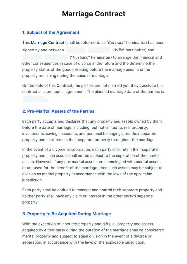 marriage-contract form