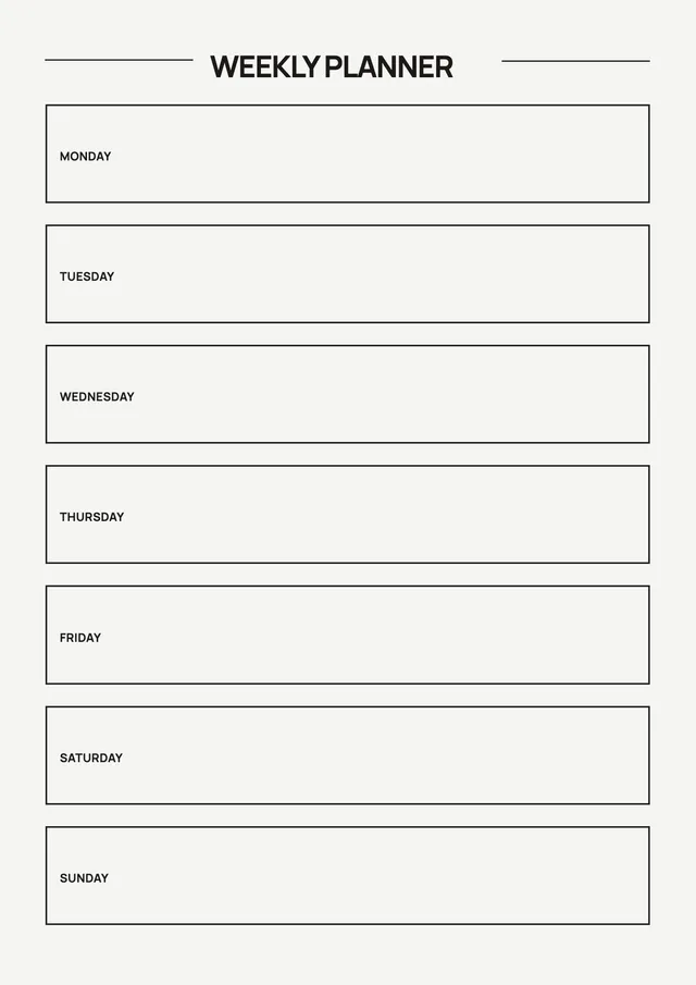 minimal-weekly-planner form