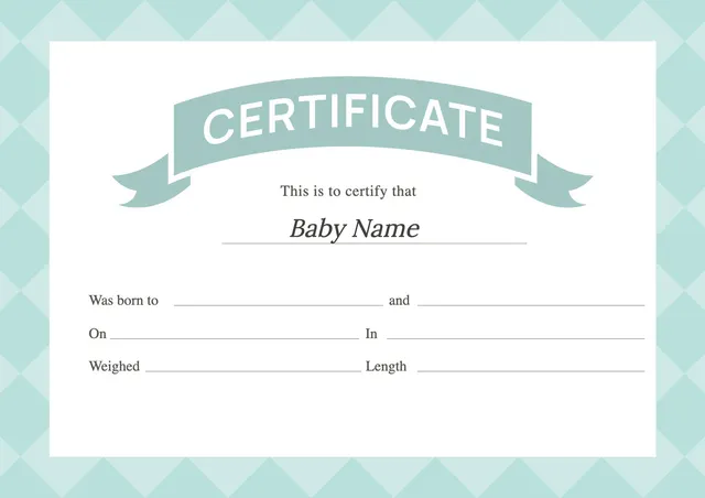 mint-checkered-birth-certificate form