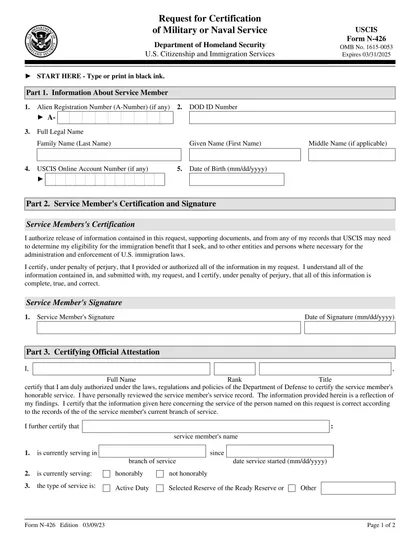 n-426 form