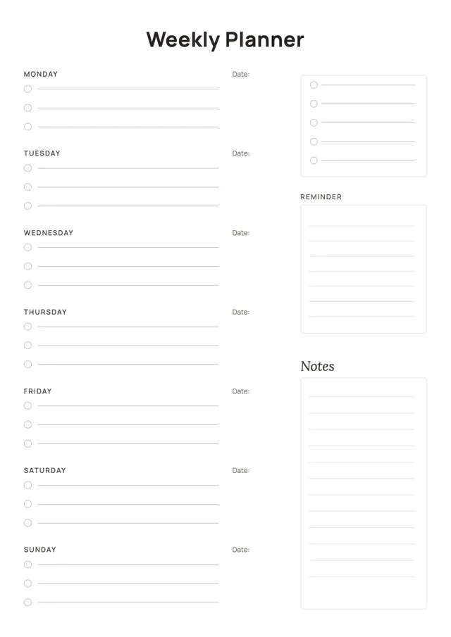 notes-weekly-planner form