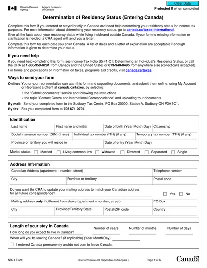 nr74 form