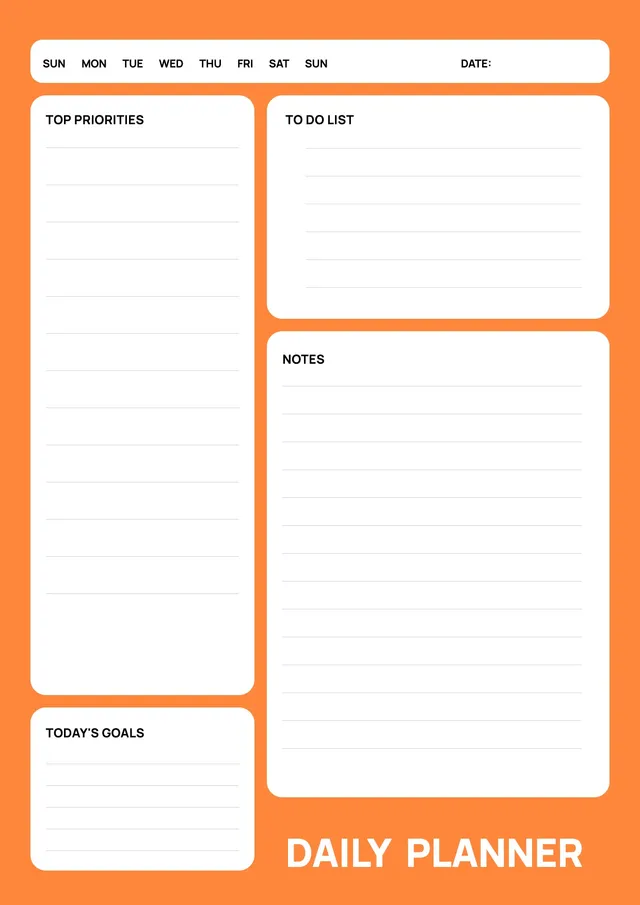 orange-daily-planner form