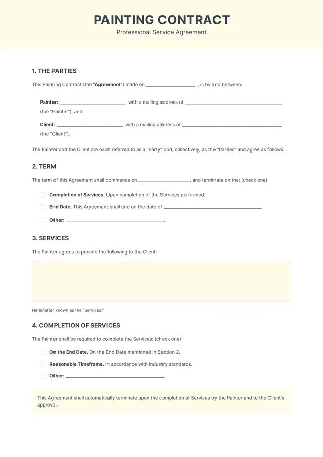 painting-contract form