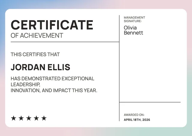 pastel-frame-certificate-of-achievement form