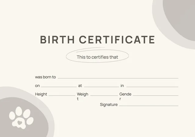 pet-birth-certificate form