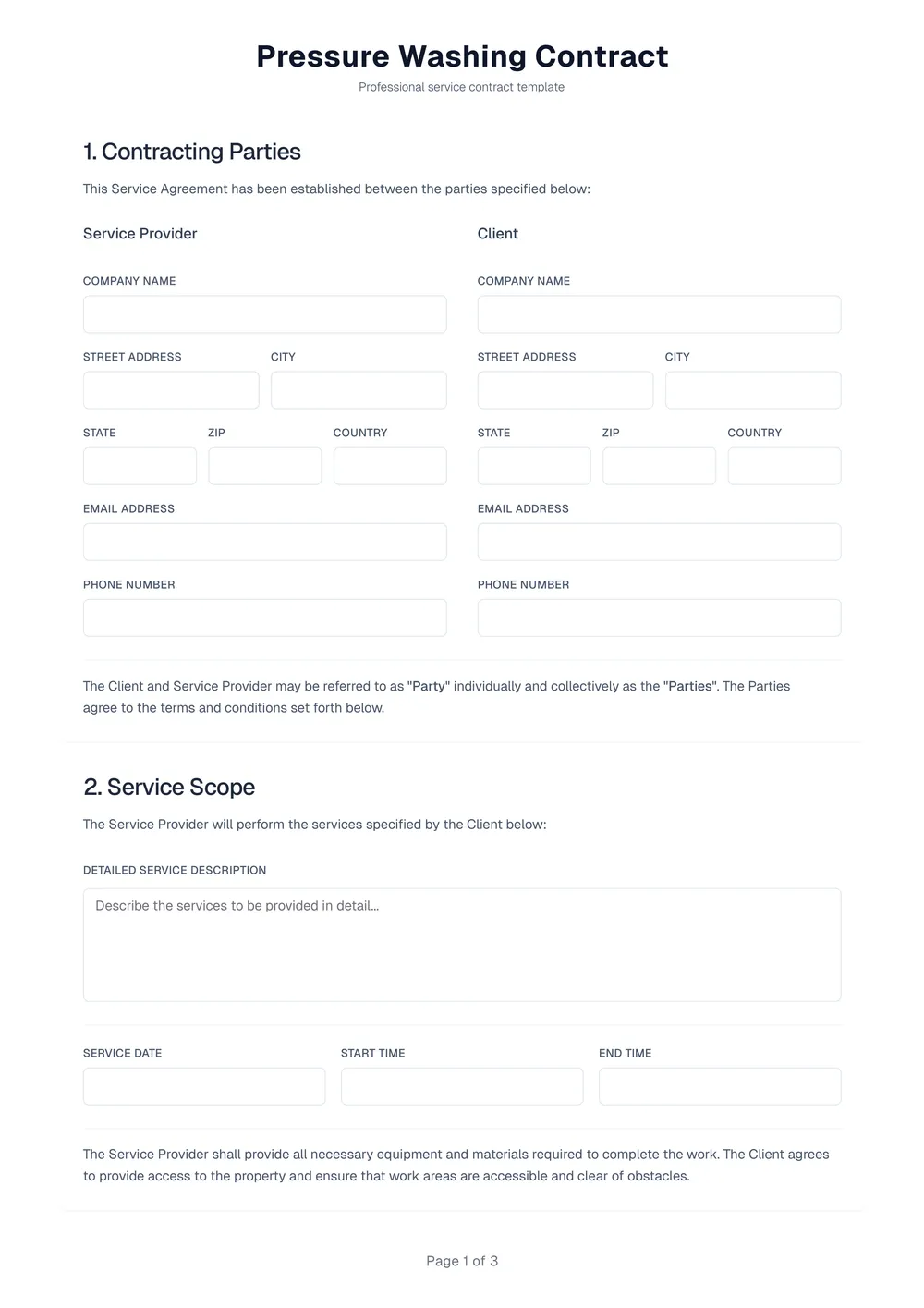 pressure-washing-contract form
