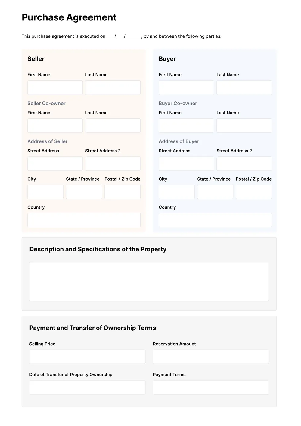 purchase-contract form