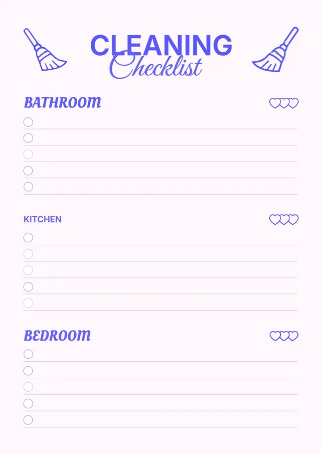purple-cleaning-checklist form