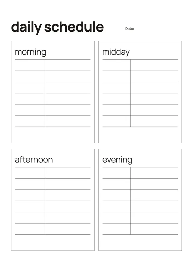 quadrant-daily-schedule form