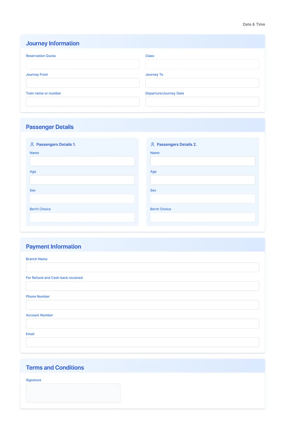 Rail ticket template 